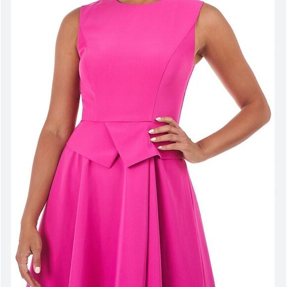 Kay Unger New York Sleeveless Handkerchief Crepe Midi Dress size 8 NWT $288 - Picture 5 of 9